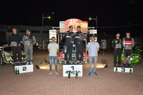 podium de los ganadores del 18 rally ciutat de gandia
